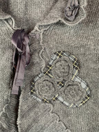 Women's Y2K KappAhl Dark Grey Knit Cardigan