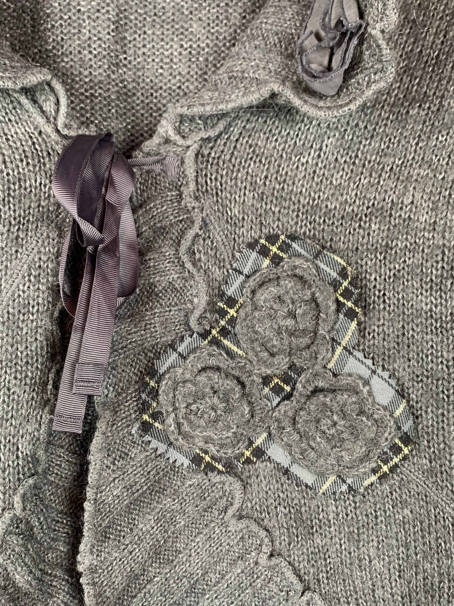 Women's Y2K KappAhl Dark Grey Knit Cardigan