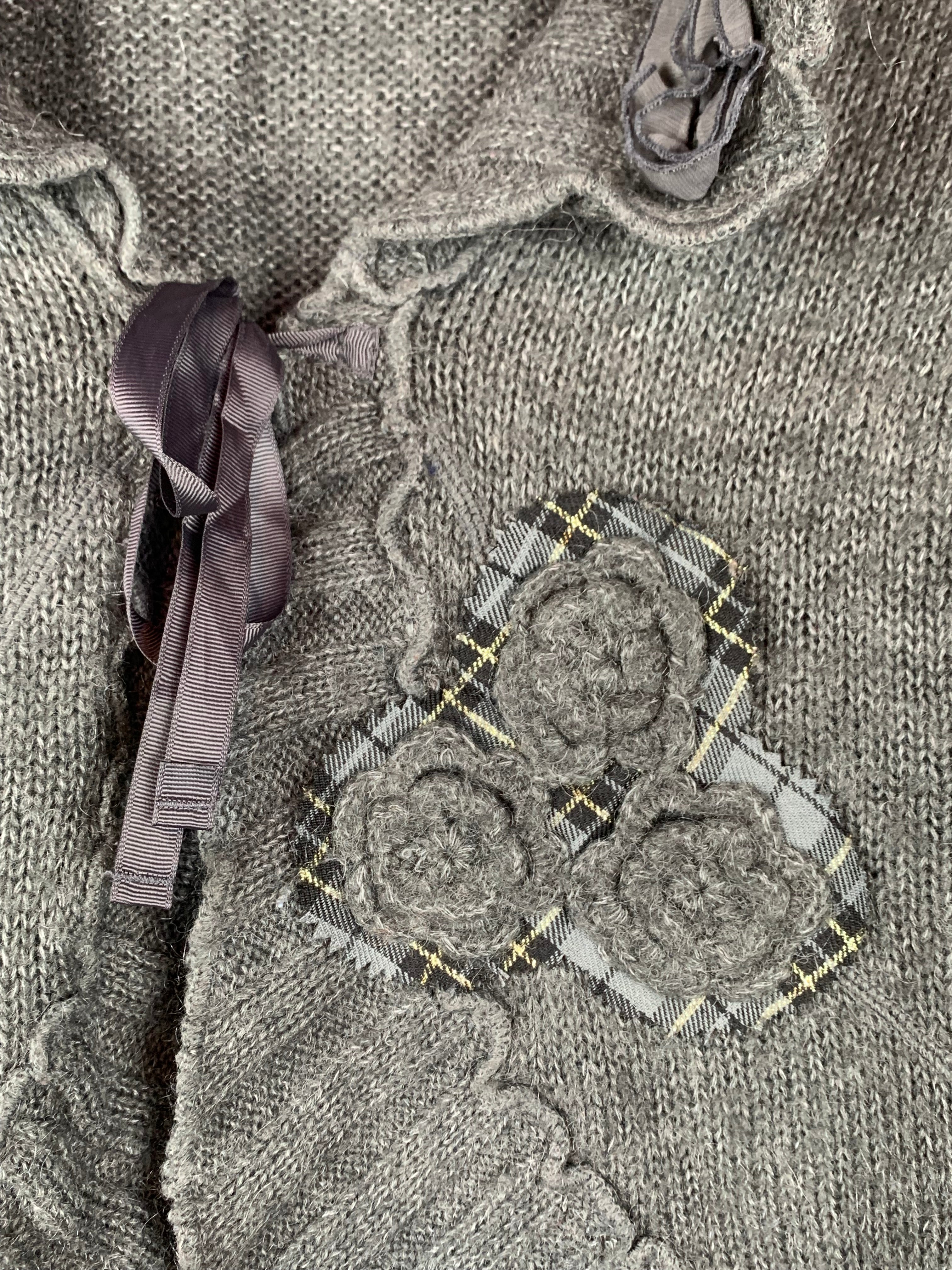 Women's Y2K KappAhl Dark Grey Knit Cardigan