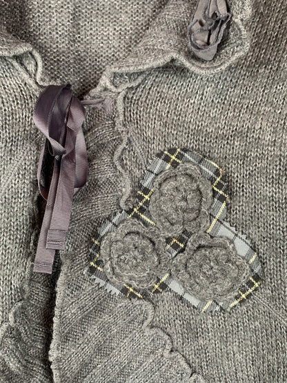 Women's Y2K KappAhl Dark Grey Knit Cardigan