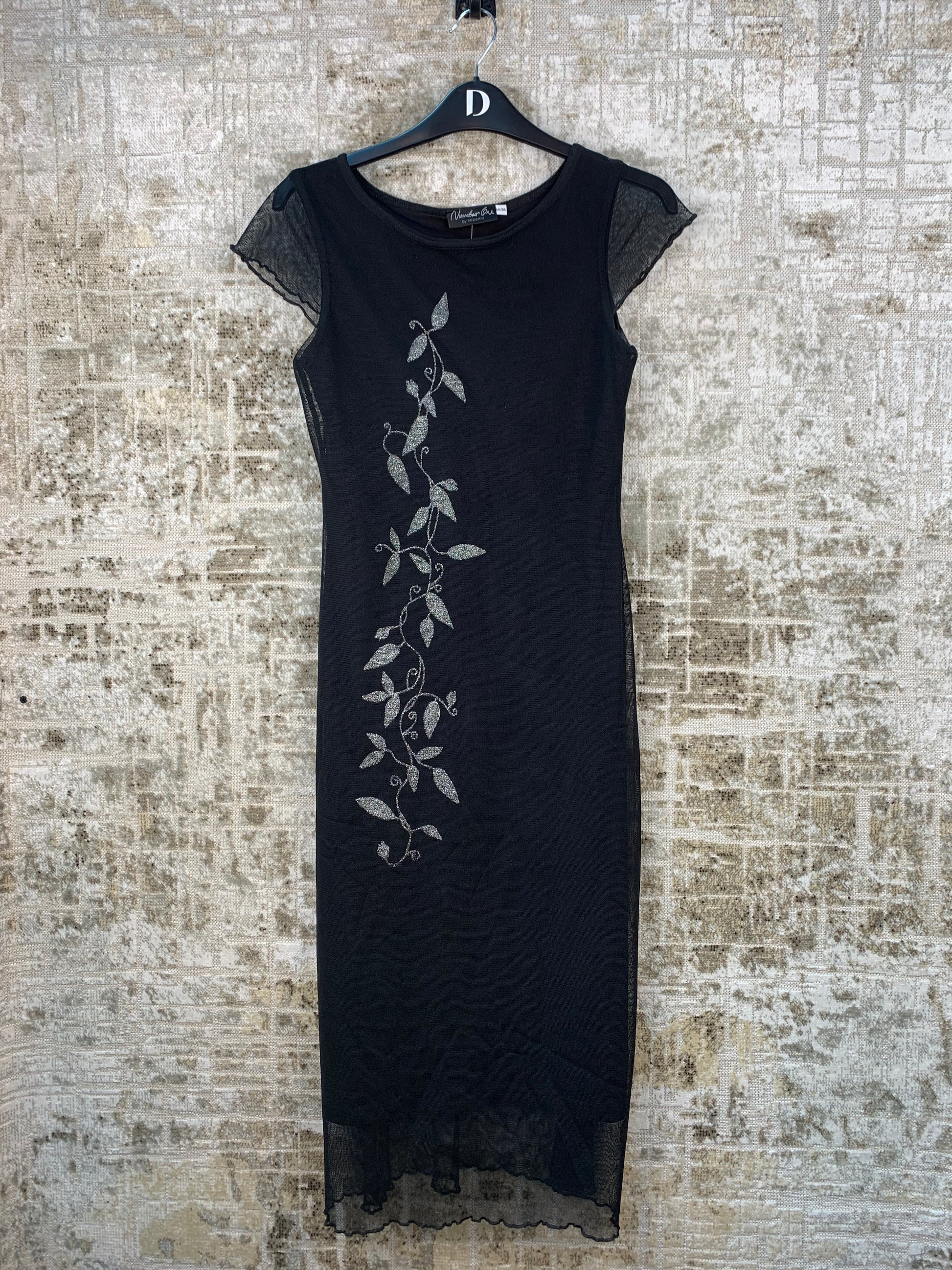 Womens Y2K Black Mesh Midi Dress Khuul Womens Y2K Black Mesh Midi Dress Khuul