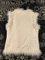 Women's Vintage New York Laundry White Faux Fur Vest