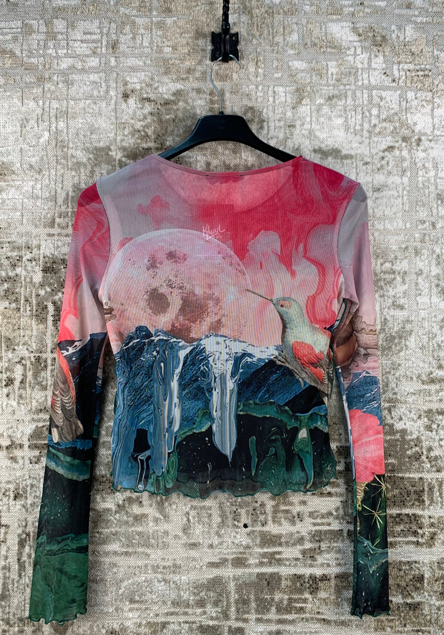 Womens Y2K Desigual Mesh Top