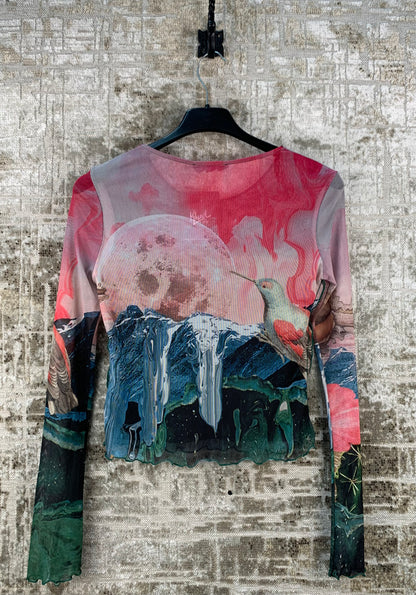 Womens Y2K Desigual Mesh Top