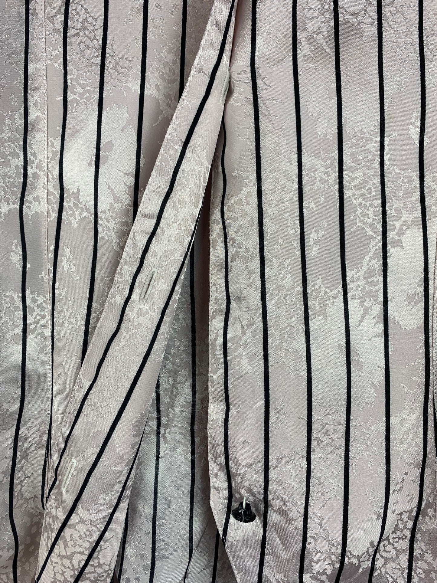 Vintage Satin Striped Button-Up Shirt