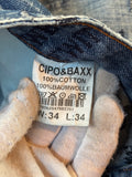 Cipo &amp; Baxx Blue Graphic Embroidered Denim Jeans
