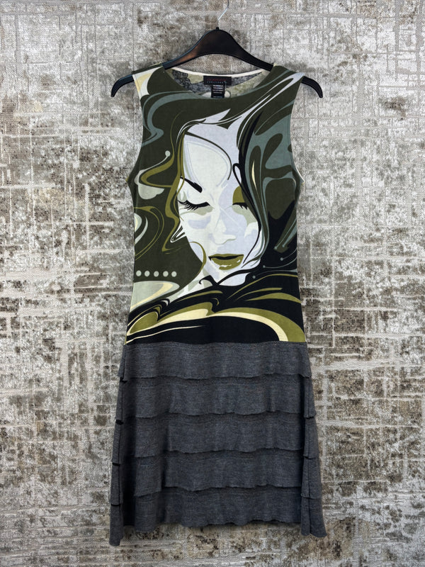 Women's Y2K Custo Barcelona Green Graphic Dress