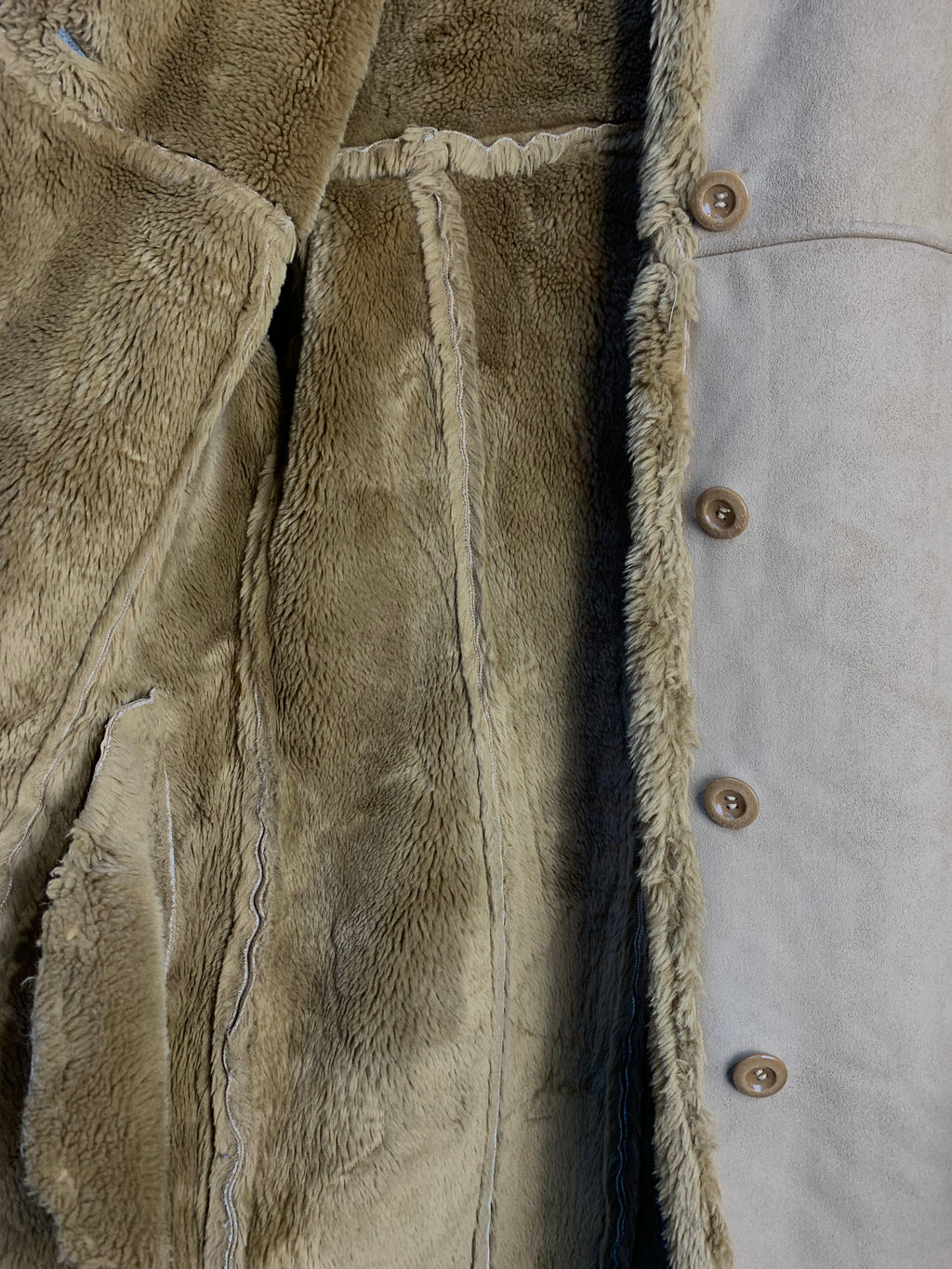 Faux Suede Hooded Afghan Coat