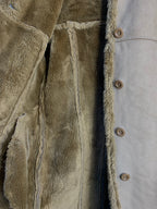 Faux Suede Hooded Afghan Coat