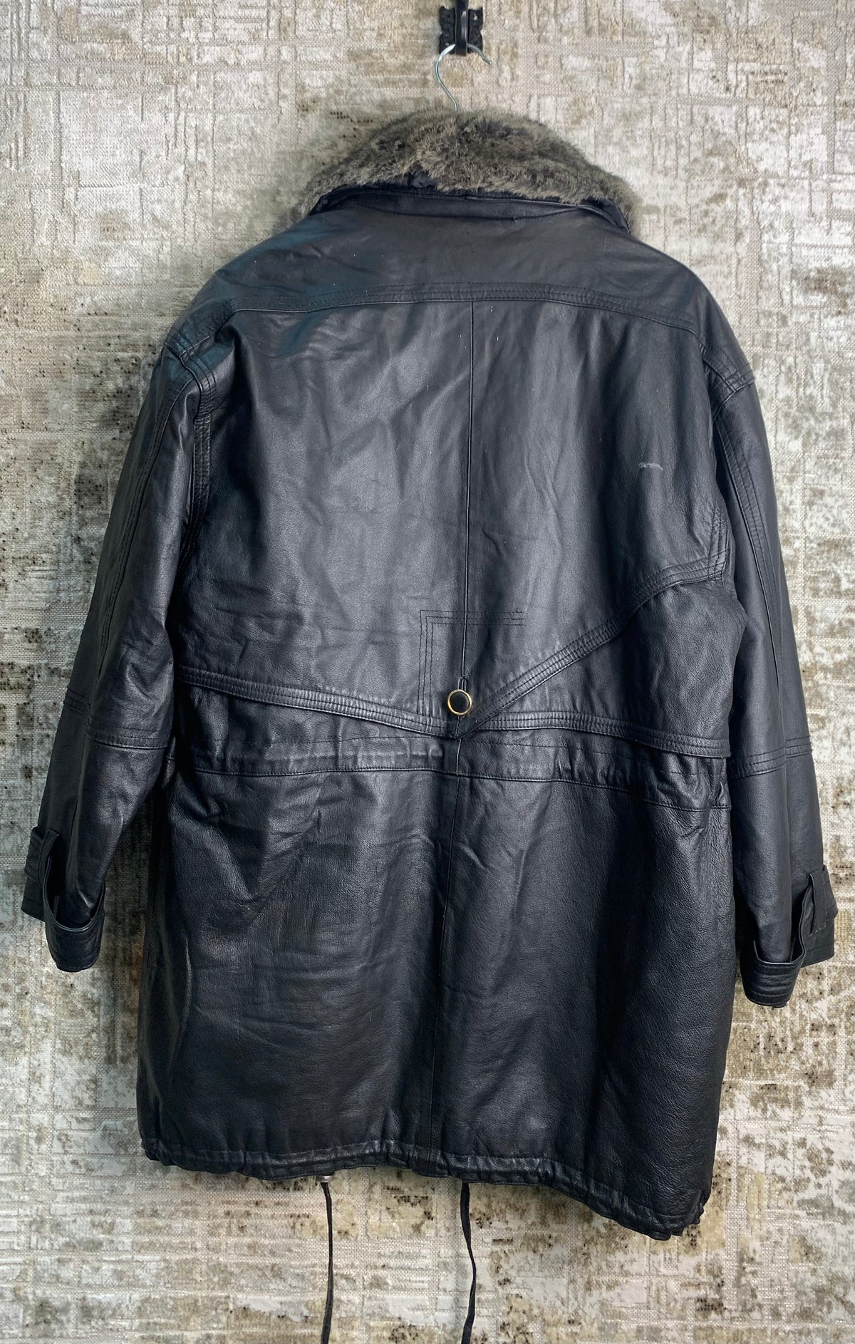 Yippie Company Fur Collar Leather Parka