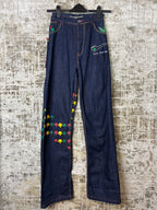 Dirty Money Kush Rasta Embroidered Baggy Jeans