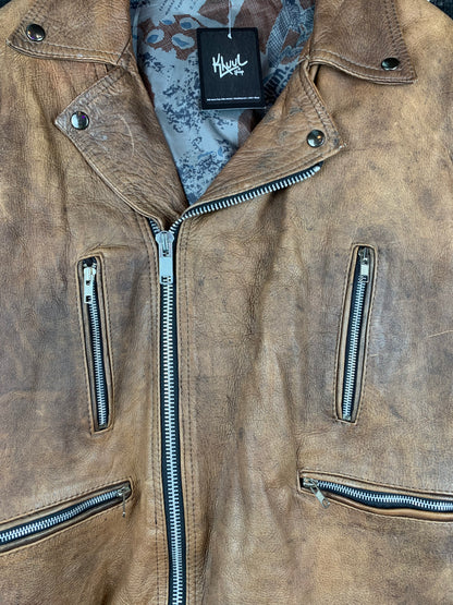 Mens Vintage Western Leather Jacket