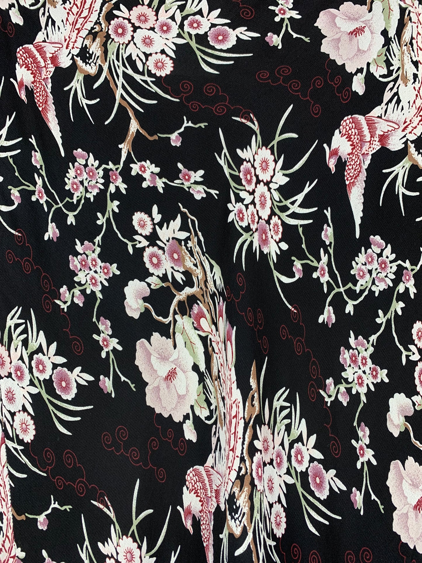 Womens Y2K Black Pink Floral Midi Skirt