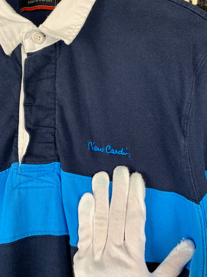 Men's Vintage Pierre Cardin Dark Blue Longsleeve Polo Shirt