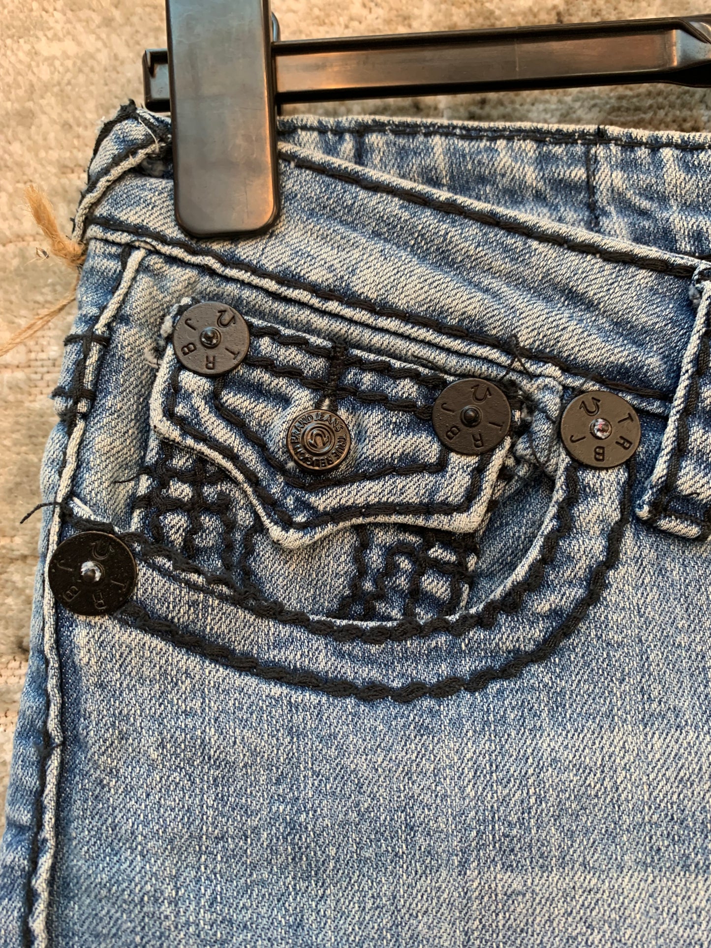 True Religion Light Wash Straight Jeans