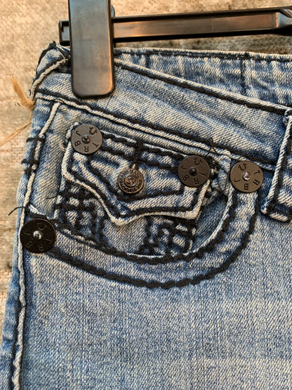 True Religion Light Wash Straight Jeans