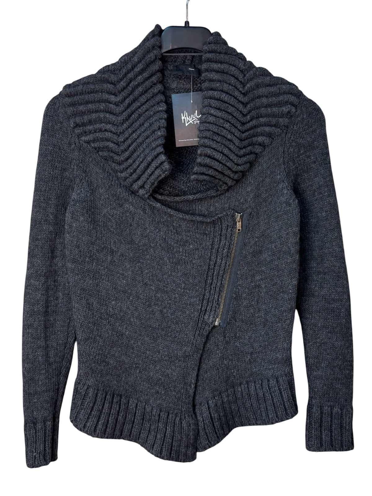Diesel Asymmetric Zip Shawl Collar Cardigan
