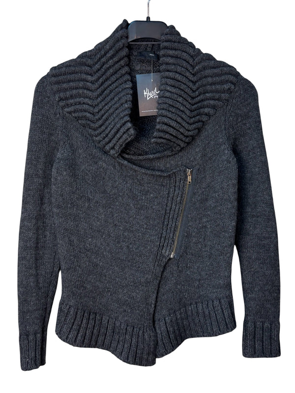 Diesel Asymmetric Zip Shawl Collar Cardigan