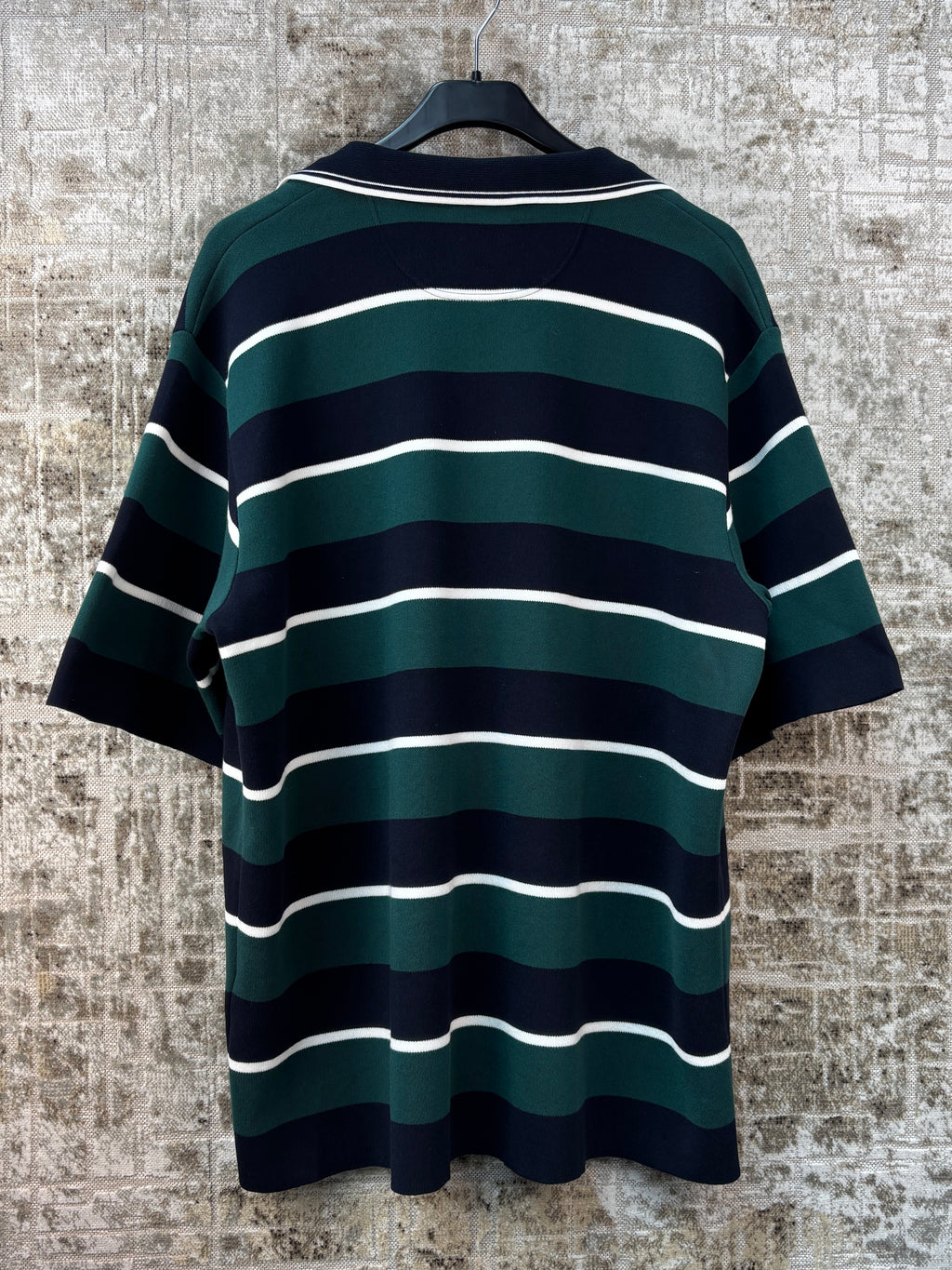 Valentino Garavani Men's Striped Button Up Knit Polo Shirt