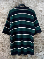 Valentino Garavani Men's Striped Button Up Knit Polo Shirt