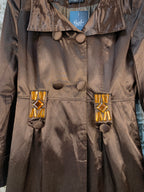 Women's Vintage Y2K Brown Shiny Beaded Light Coat
