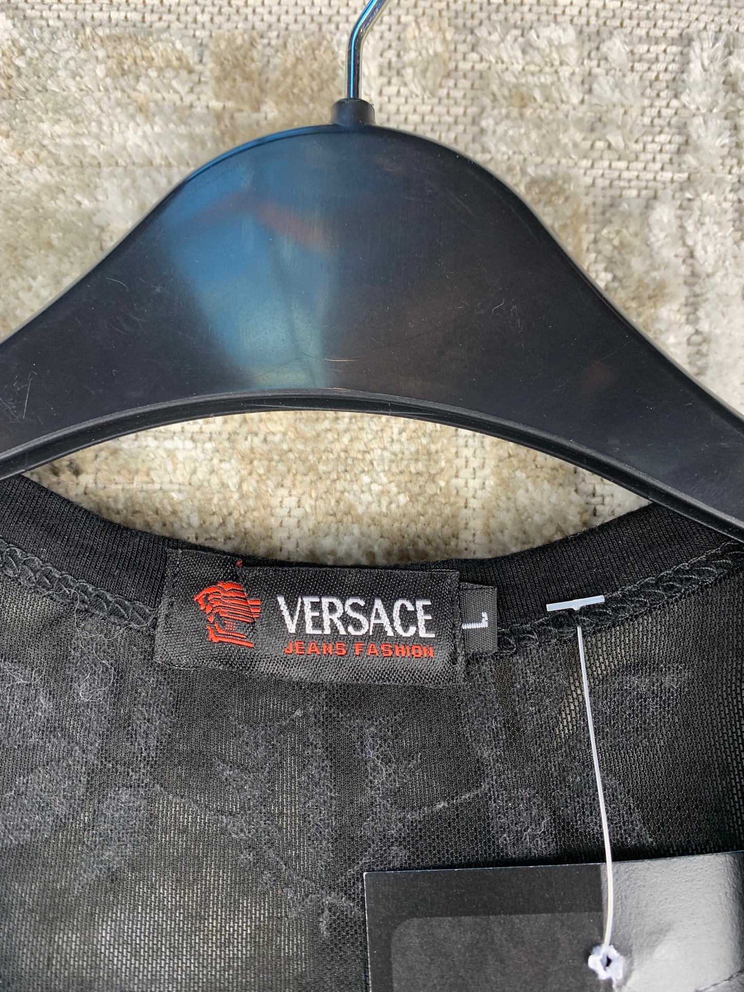 Womens Y2K Versace Black Medusa Rhinestone Tank Top