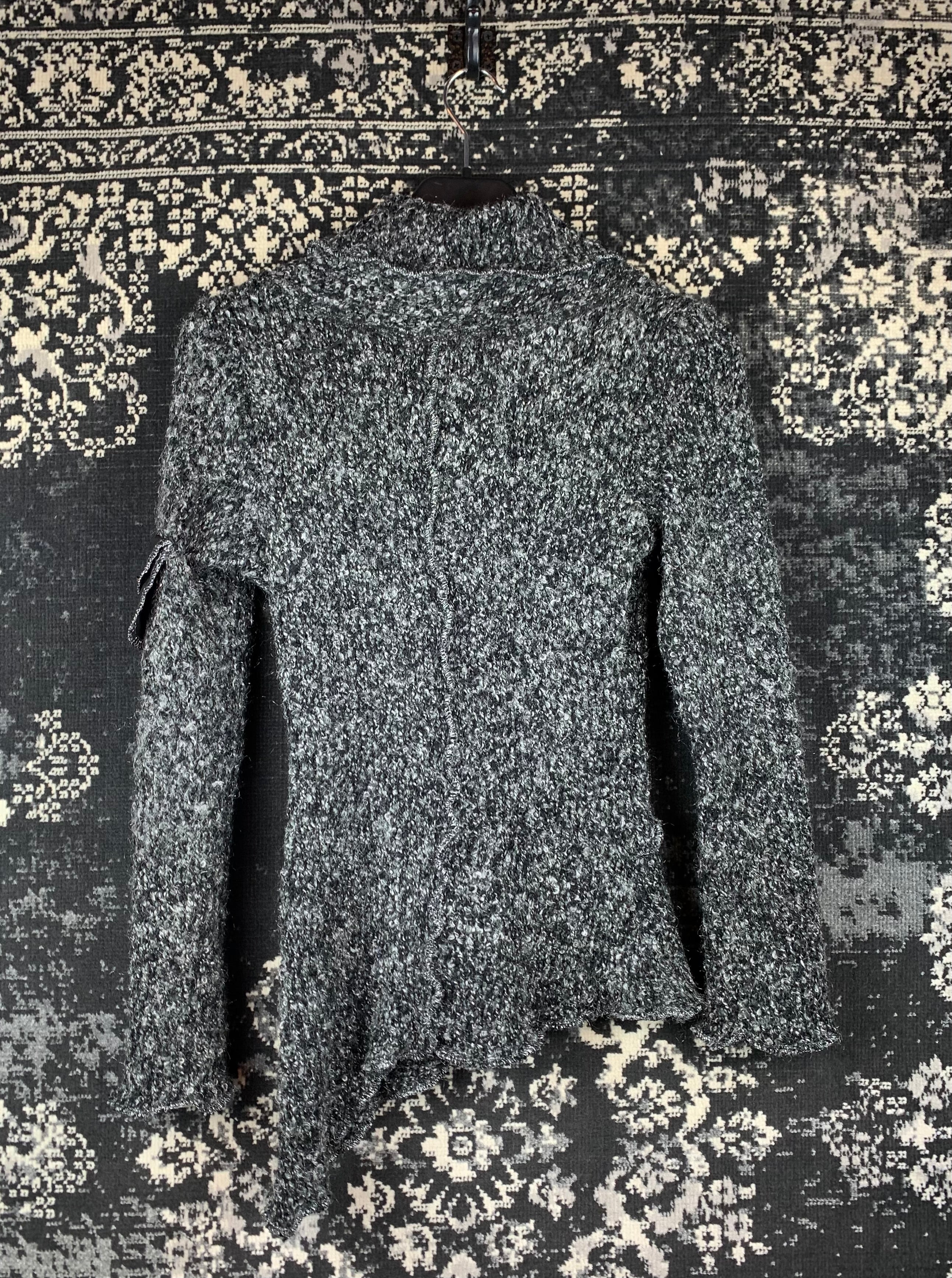 Women's Vintage LISSA Gray Black Knitted Sweater