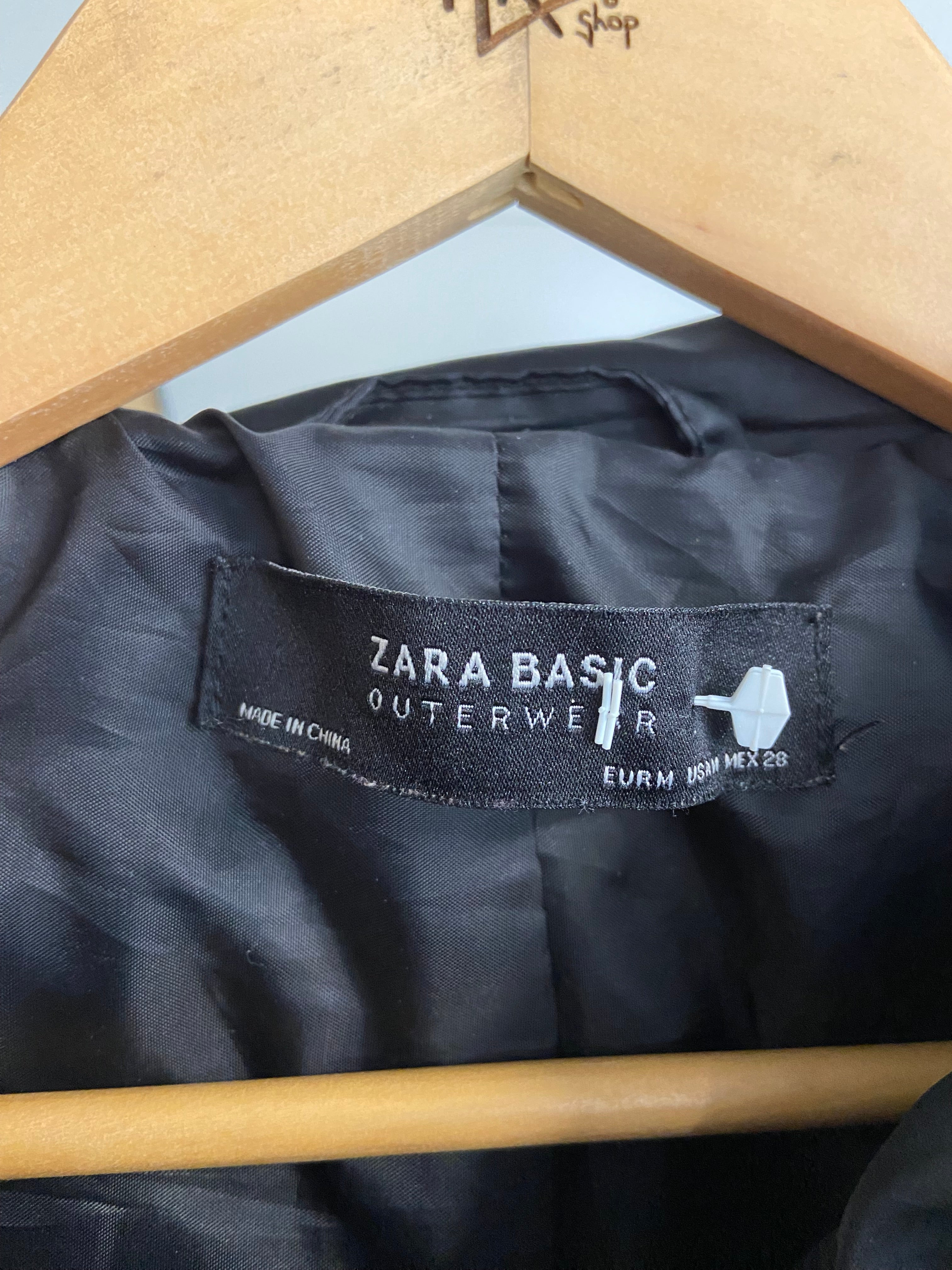 Zara Coat Womens Black M Cotton Zip Up