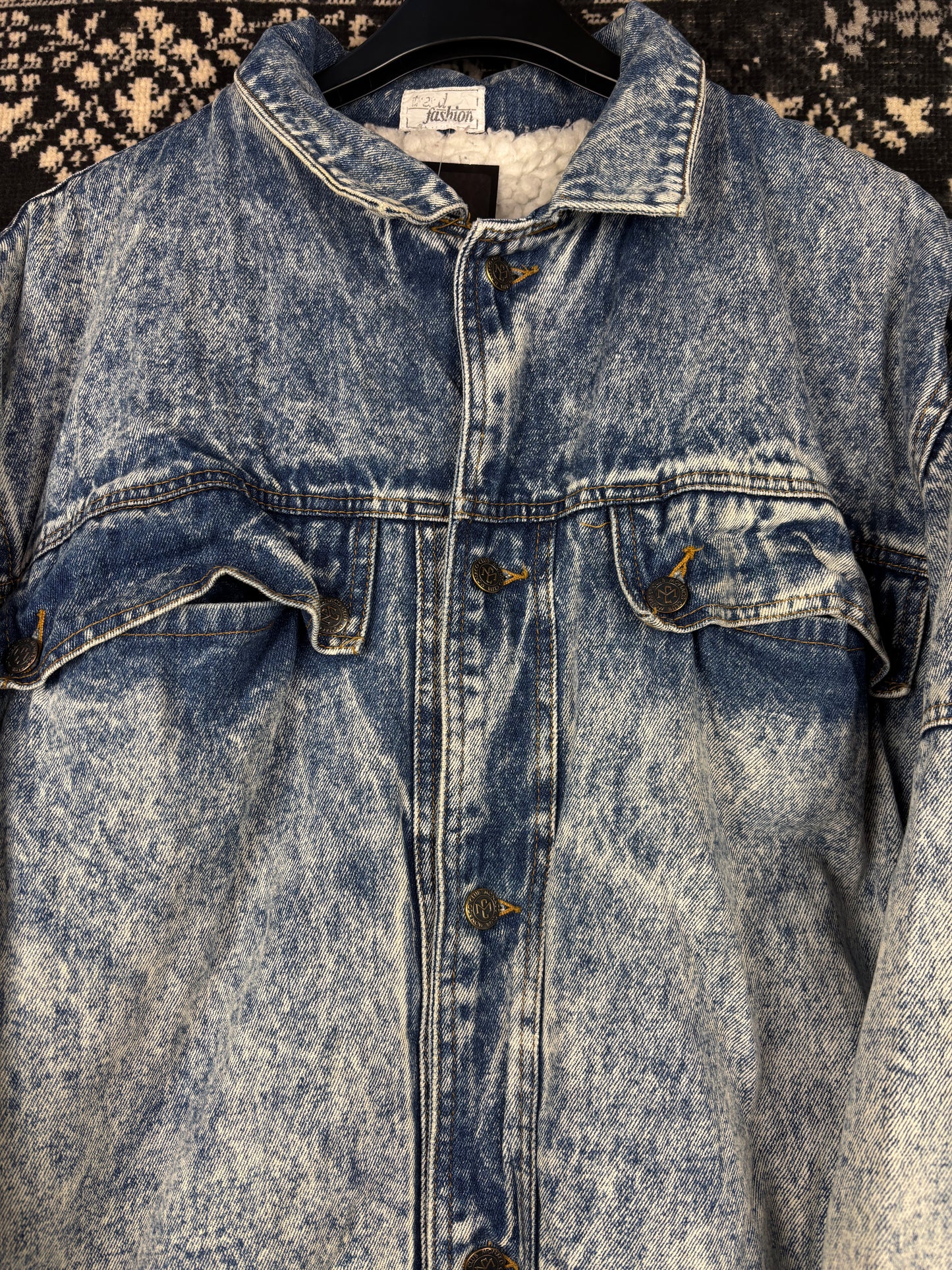 Men's Vintage Acid Wash Blue Denim Jacket