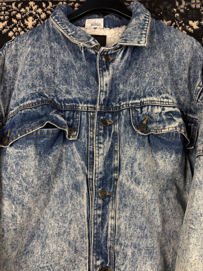 Men's Vintage Acid Wash Blue Denim Jacket