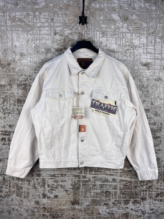 Mens Vintage Traffic Jeanswear Off White Denim Jacket