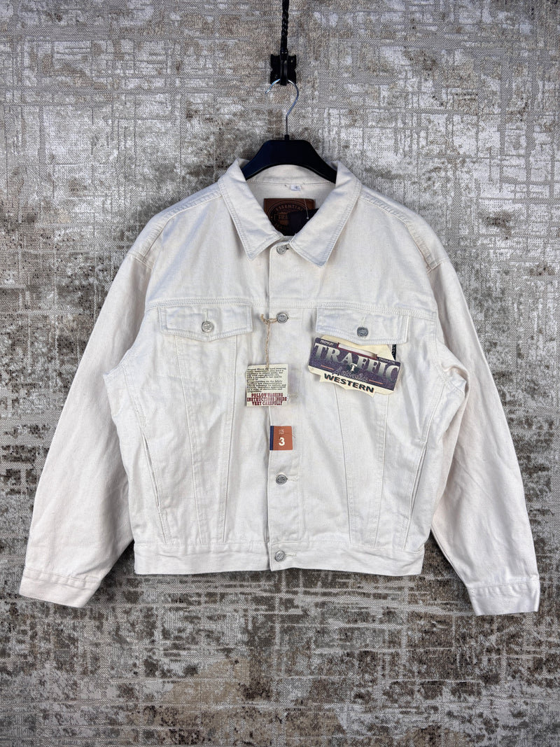 Mens Vintage Traffic Jeanswear Off White Denim Jacket