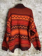 Vintage Zigzag Pattern Turtleneck Sweater