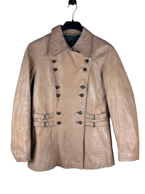 Vintage Double-Breasted Leather Jacket