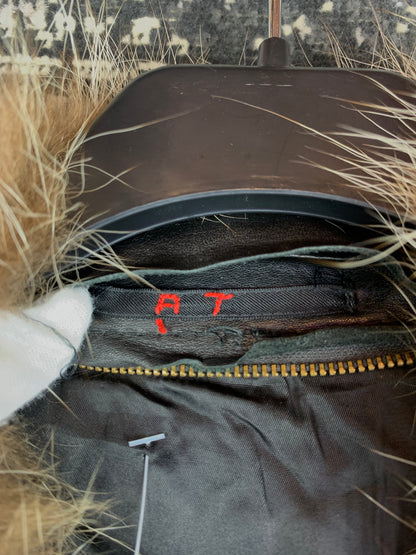 Mens Vintage Finnish Black Leather Fashion Coat