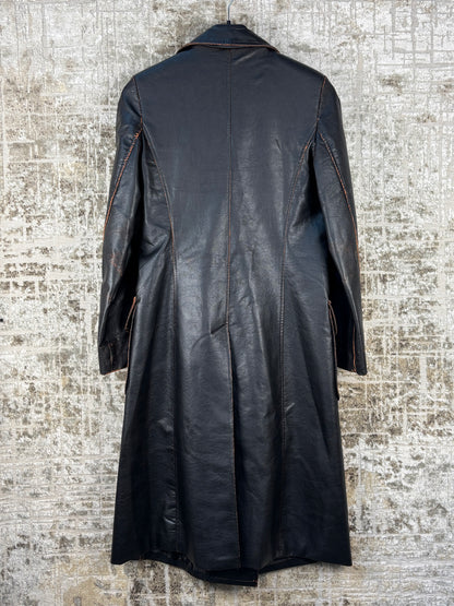 Women's Vintage Passport  Black Lamb Leather Coat