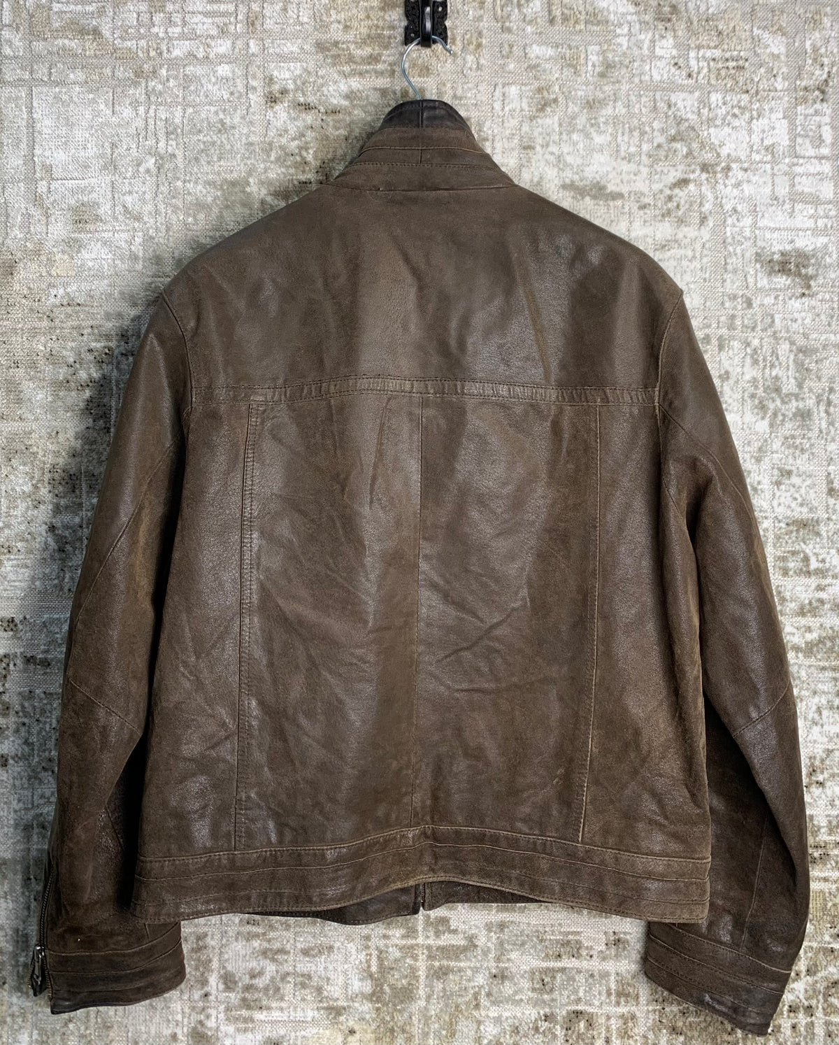 Donar Distressed Brown Leather Moto Jacket