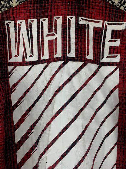 Off-White Vintage Red Plaid Button Up Shirt