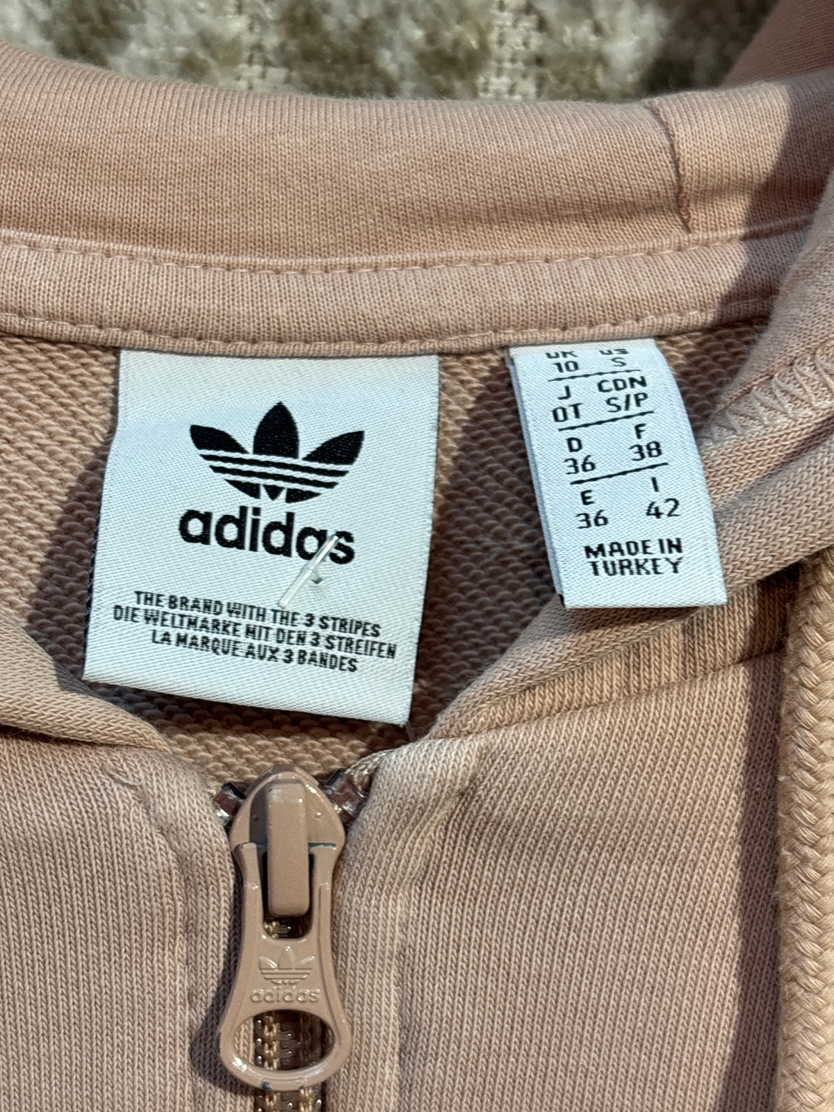 Adidas Originals Rhinestone Cropped Zip Hoodie