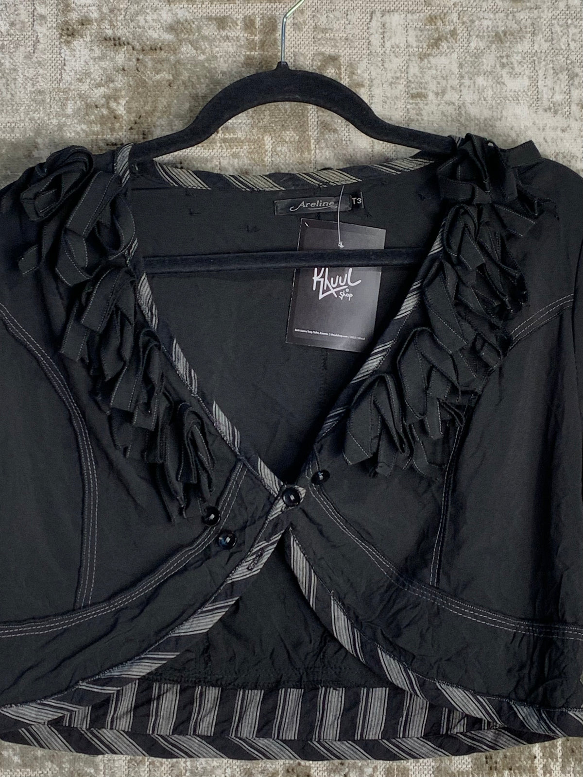 Areline Cropped Ruffle Bolero Jacket
