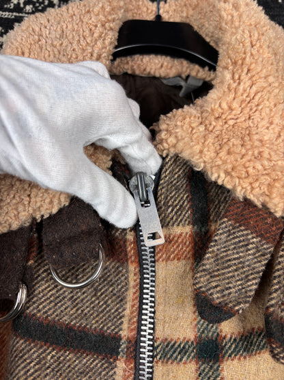 Men's Vintage Brown Checkered Flannel Jacket