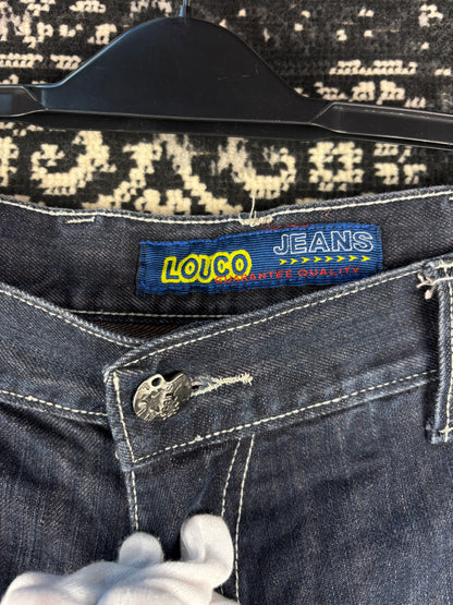 LOUCO JEANS Dark Blue Cargo Style Denim Jeans