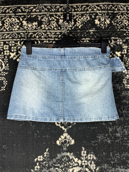 Y2K Women's Denim Mini Skirt With Belt