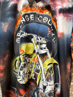 Mens Y2K Orange County Motorcycle Button Up Shirt