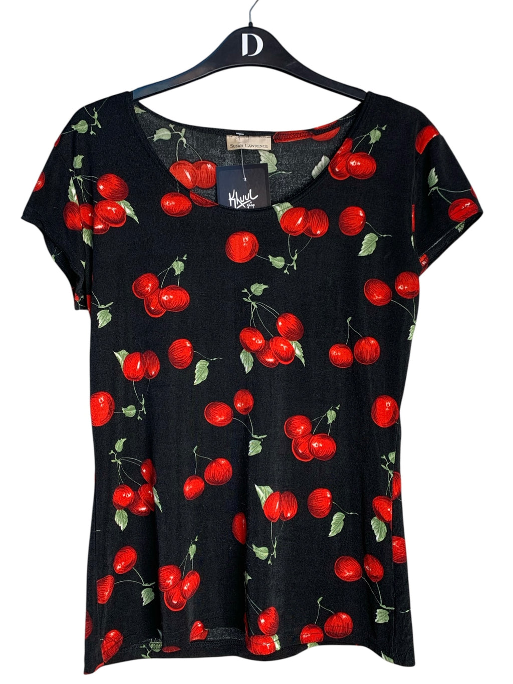 Susan Lawrence Cherry Print Top