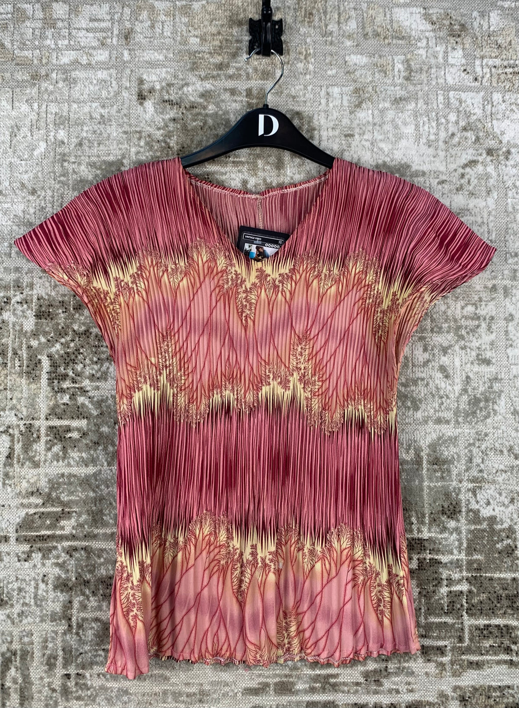Womens Y2K Vintage Pink Pleated Top