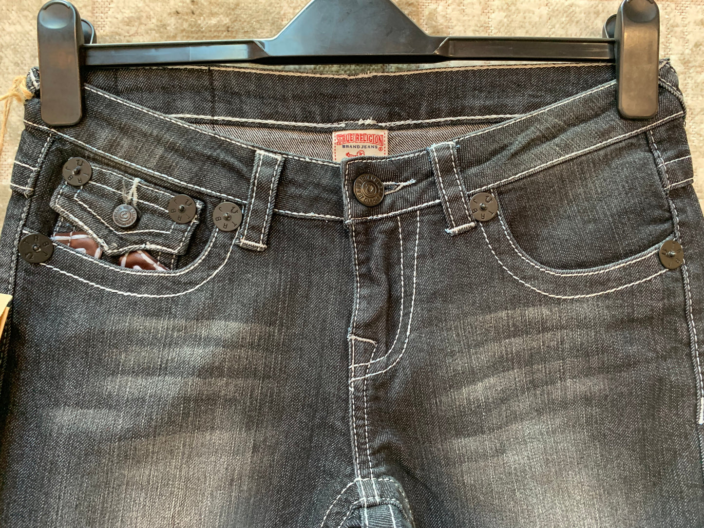 True Religion Rhinestone Straight Leg Jeans