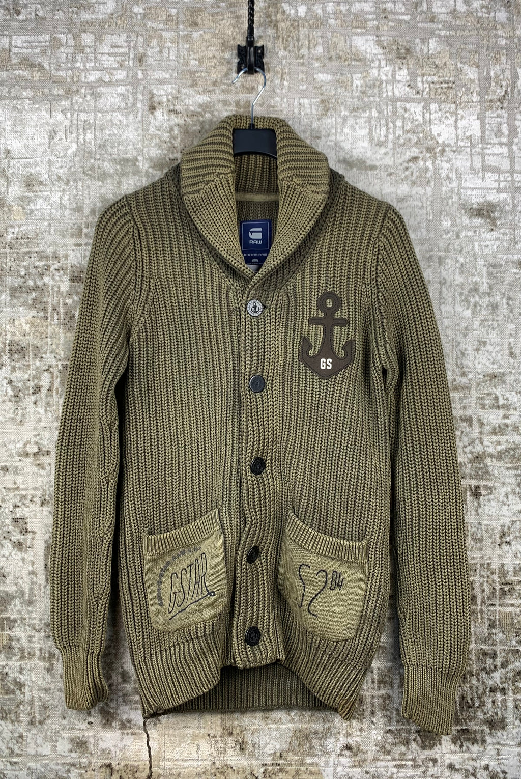 Men's G-Star Raw Green Knit Cardigan