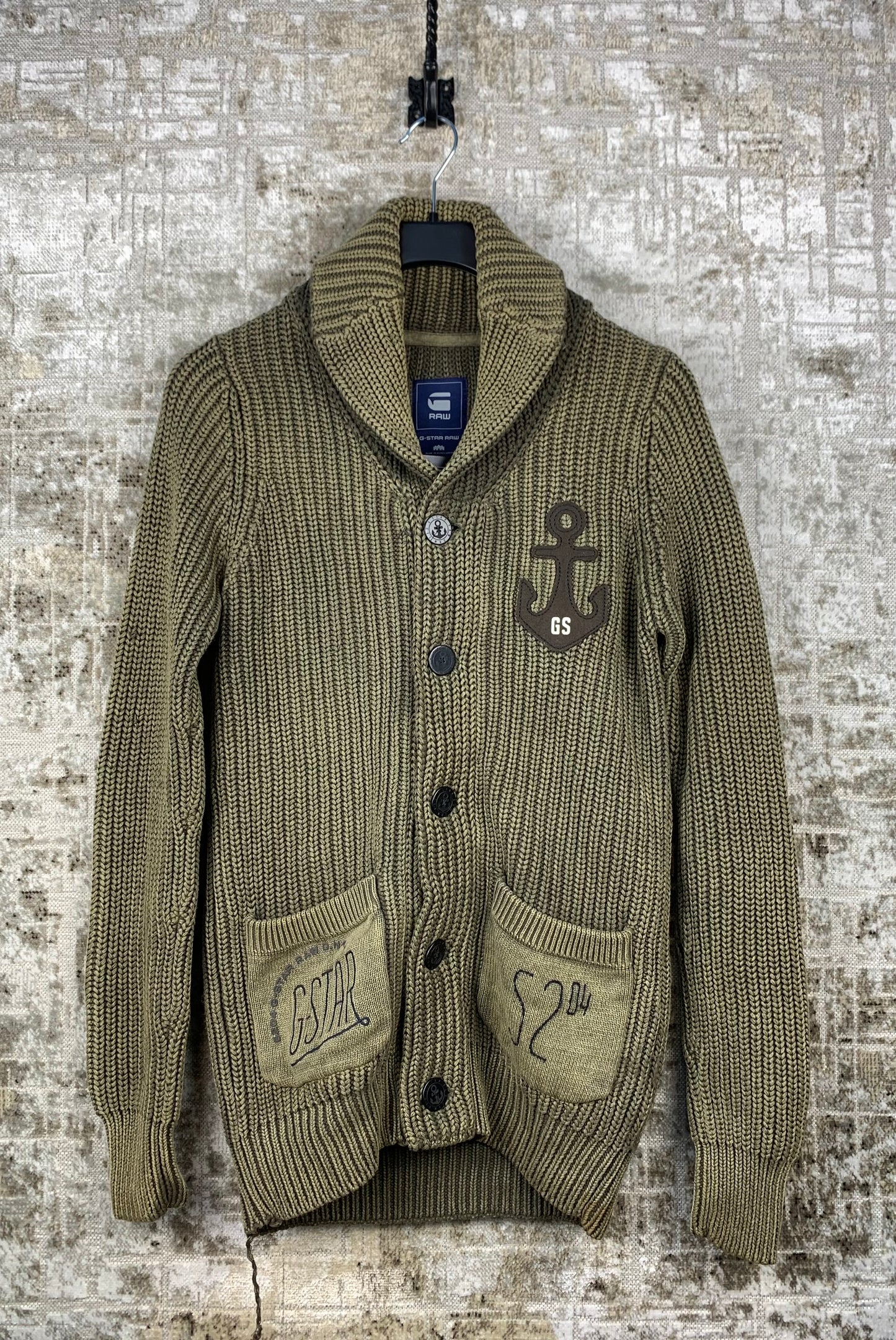 Men's G-Star Raw Green Knit Cardigan