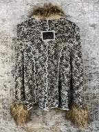 Finette Knitted Zip Up Jacket With Fur Trim